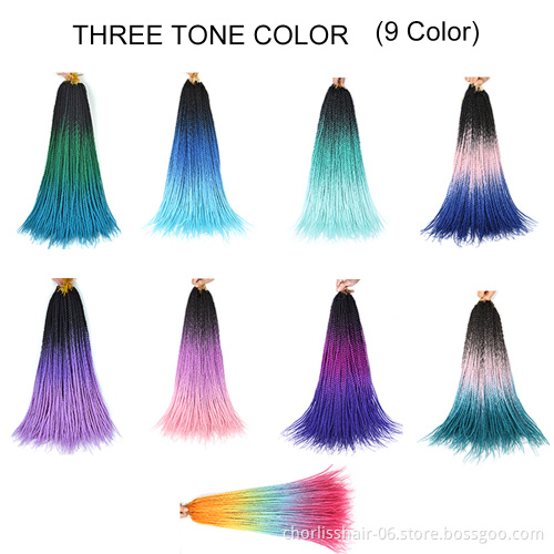 14/18 Inches 150/210g Wholesale Senegal Twist With Spring Curl Ends Ombre Color Synthetic Crochet Braiding Hair For Black Women